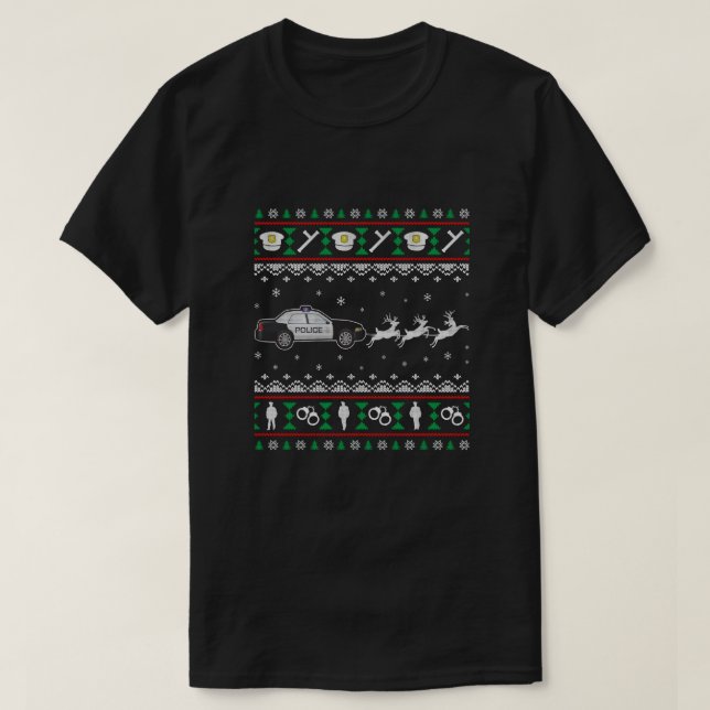 Merry Christmas Police Officer Ugly Sweater Gift (Design Front)