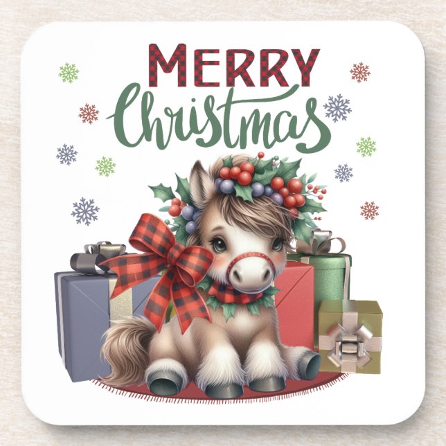 Merry Christmas Pony Coaster (Front)