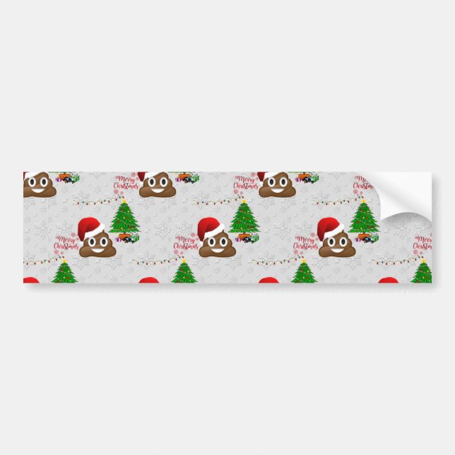 merry christmas poo emoji bumper sticker (Front)
