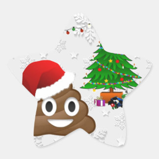 merry christmas poo emoji star sticker