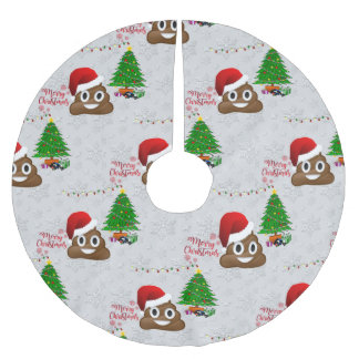 merry christmas poo emoji tree skirt