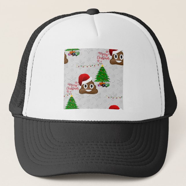 merry christmas poo emoji trucker hat (Front)