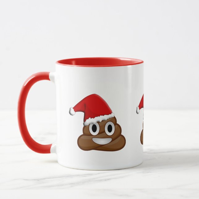 Merry Christmas poop emoji Mug (Left)