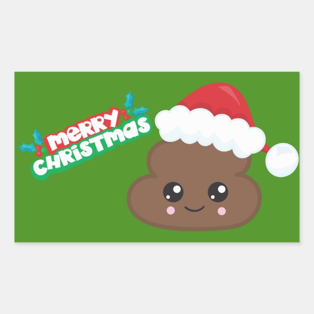 Merry Christmas Poop Emoji Stickers (Front)