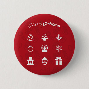 Merry Christmas Popular Icons set 6 Cm Round Badge
