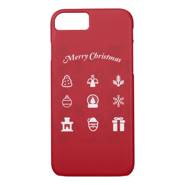 Merry Christmas Popular Icons set Case-Mate iPhone Case (Back)