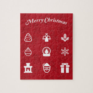 Merry Christmas Popular Icons set Jigsaw Puzzle