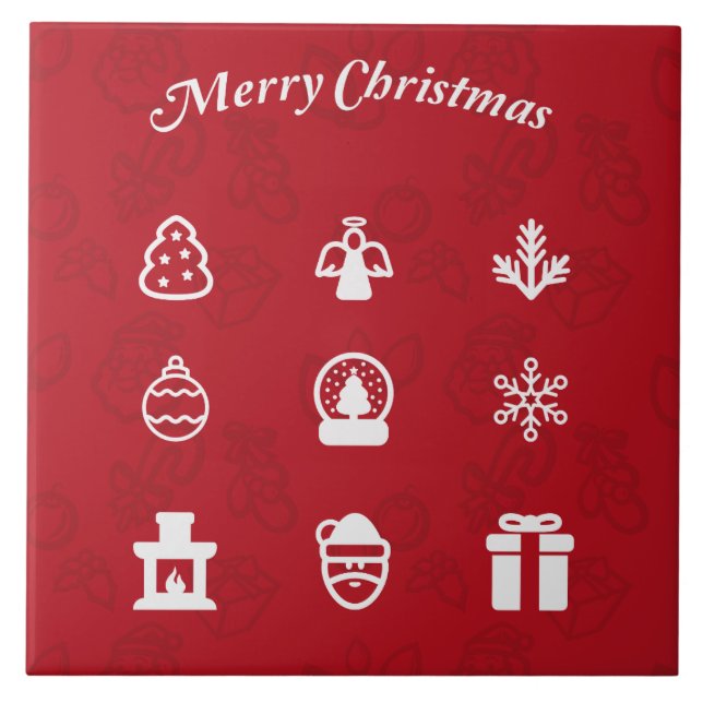 Merry Christmas Popular Icons set Tile (Front)