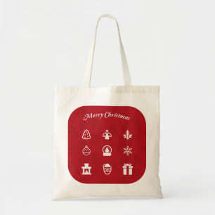 Merry Christmas Popular Icons set Tote Bag