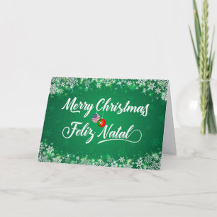 Merry Christmas Portuguese Card, Feliz Natal Holiday Card
