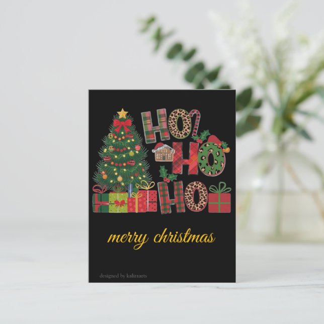 Merry Christmas Postcard | Festive Holiday Greetin (Standing Front)