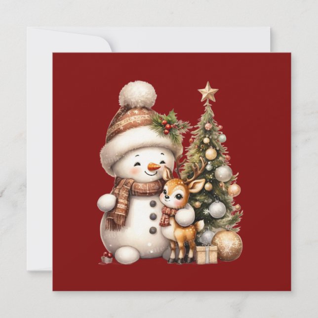 Merry Christmas Postcard | Festive Holiday Greetin (Front)