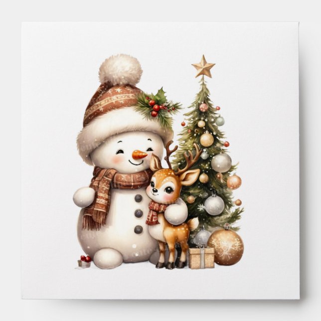 Merry Christmas Postcard | Festive Holiday Greetin Envelope (Front)