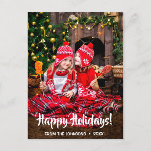 Merry Christmas postcard Happy holidays postcard