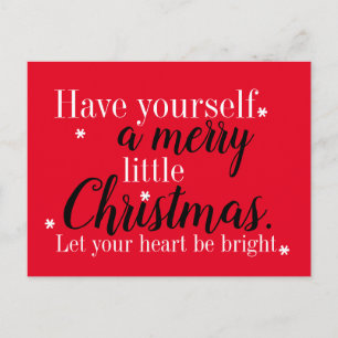 Merry Christmas postcard Red, Black and White