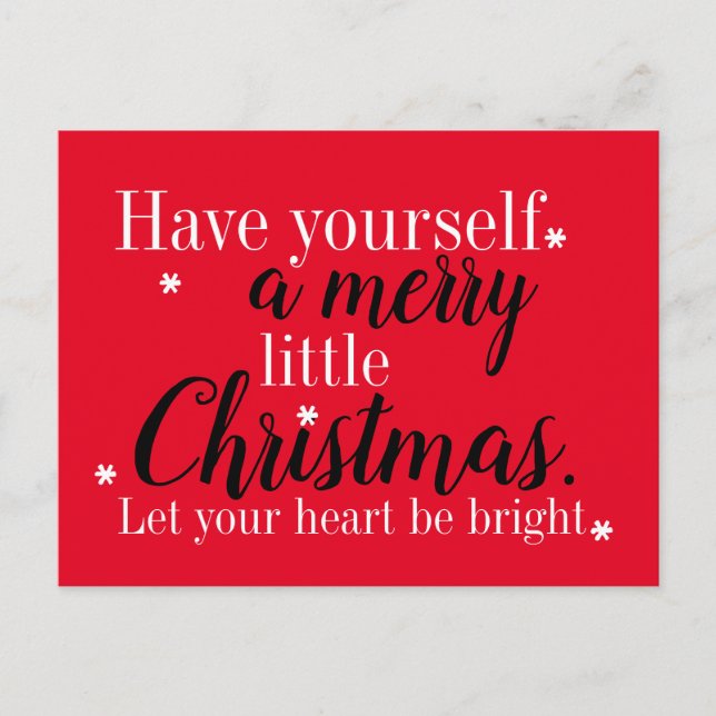 Merry Christmas postcard Red, Black and White (Front)