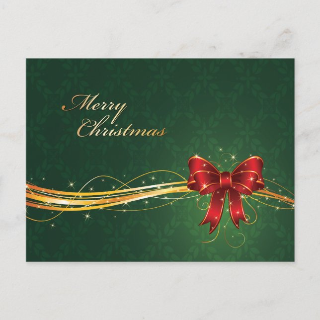 Merry Christmas Postcard (ribbon) (Front)