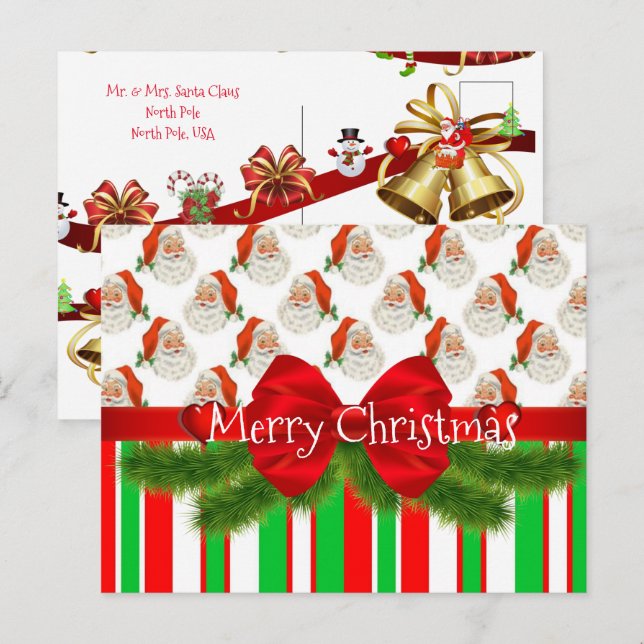 Merry Christmas Postcards North Pole  (Front/Back)