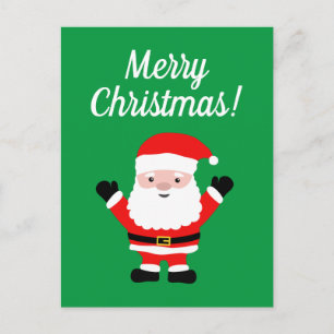 Merry Christmas postcards with cute Santa cartoon
