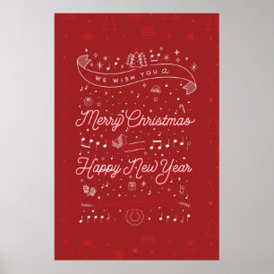 Merry Christmas Poster 24x36 / Black