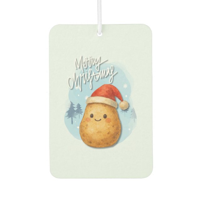 Merry Christmas Potato Car Air Freshener (Front)