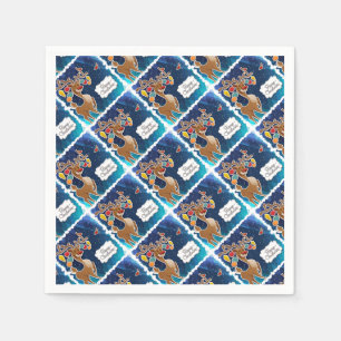 Merry Christmas Prancing Reindeer Napkin