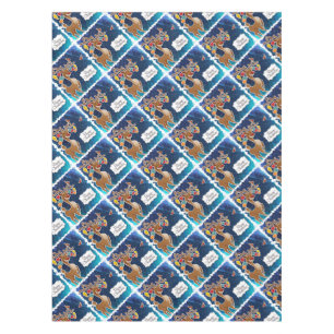 Merry Christmas Prancing Reindeer Tablecloth