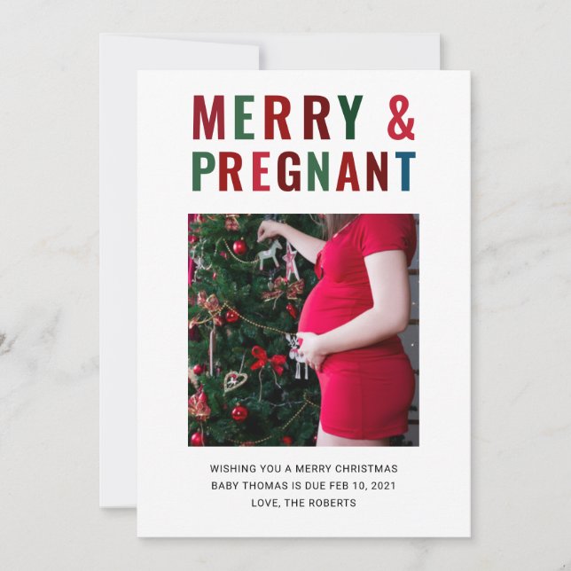 merry Christmas pregnancy/baby announcement photo (Front)
