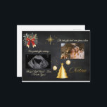 Merry Christmas Pregnancy Chalkboard Announcement<br><div class="desc">Share the most wonderful news this holiday season with this elegant and festive chalkboard pregnancy announcement card. Designed with a rustic chalkboard background, this card perfectly captures the cozy, magical feeling of Christmas. It features two special photo spots: one for your precious baby's ultrasound sonogram picture and another for a...</div>