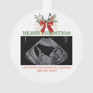 Merry Christmas Pregnancy Ultrasound Photo Grandma Ornament