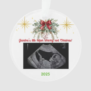 Merry Christmas Pregnancy Ultrasound Photo Grandma Ornament
