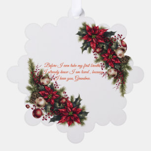 Merry Christmas Pregnancy Ultrasound Photo Grandma Tree Decoration Card