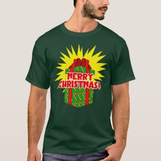 Merry Christmas Present Screwball Graphics Holiday T-Shirt