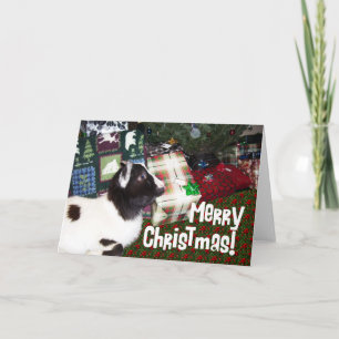 Merry Christmas Presents with Goat Rufus Holiday Card