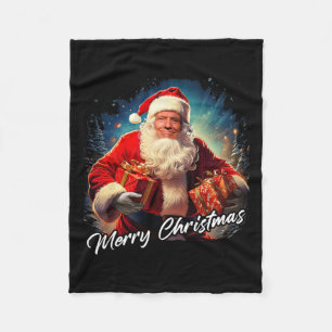 Merry Christmas – President Trump Santa Funny Grap Fleece Blanket