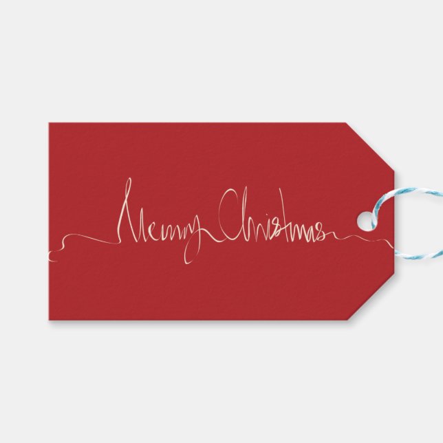 Merry Christmas Print Gift Tags (Front (Horizontal))
