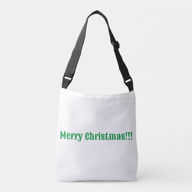 Merry Christmas Printed Text All over Print Style  Crossbody Bag (Front)