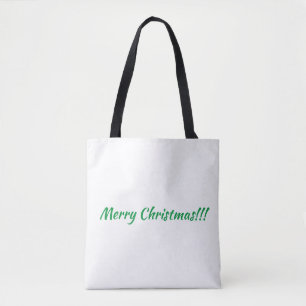 Merry Christmas Printed Text Celebration Purchase Tote Bag