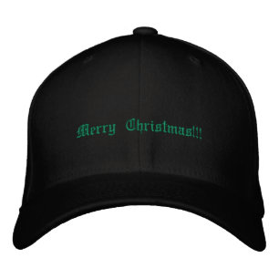 Merry Christmas Printed Wishes Celebration Holiday Embroidered Hat