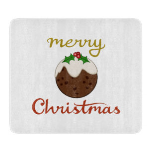 Merry Christmas+Pudding Design Cutting Board