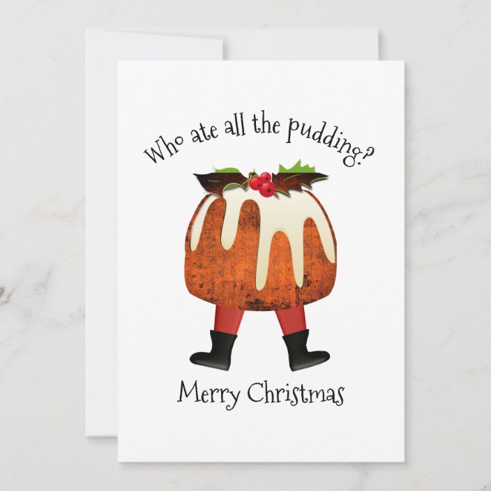 Merry Christmas Pudding Holiday Card Zazzle.co.uk