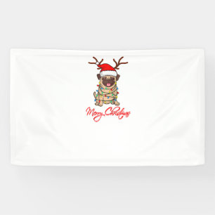 MERRY CHRISTMAS PUG Owner Ugly Christmas Funny Dog Banner