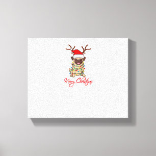MERRY CHRISTMAS PUG Owner Ugly Christmas Funny Dog Canvas Print