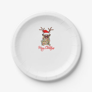 MERRY CHRISTMAS PUG Owner Ugly Christmas Funny Dog Paper Plate
