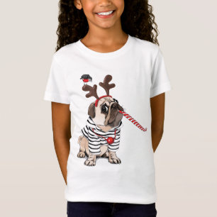 Merry Christmas   Pug Reindeer T-Shirt