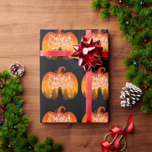 MERRY CHRISTMAS PUMPKIN HOLIDAY SEASON WRAPPING PAPER