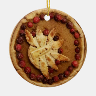 Merry Christmas Pumpkin Pie Food Photo Christmas Ceramic Tree Decoration