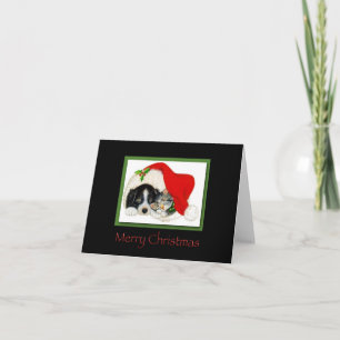 Merry Christmas Puppy and Kitten Card