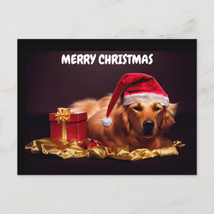 Merry Christmas Puppy Dog Holiday Postcard