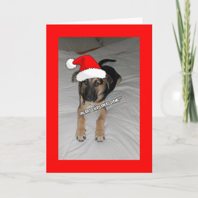 Merry Christmas Puppy Holiday Card (Front)